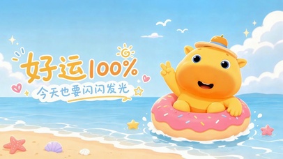 水豚噜噜祝你好运百分百