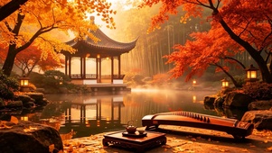 园林红叶湖畔