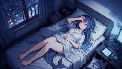 人鱼少女-雨夜卧室