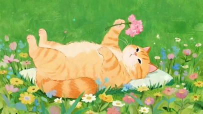 躺在 草地 猫咪