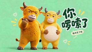你啰嗦了 搞怪可爱牛来