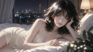 居家白裙慵懒少女