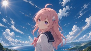 蓝天下的少女