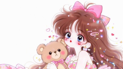 蝴蝶结少女的玩偶
