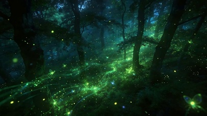 夜景树木