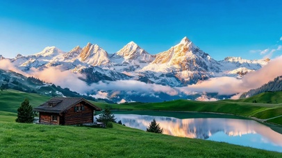 远处的雪山