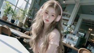 可爱小清新音乐女孩