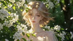 春日樱花下的温柔美少女