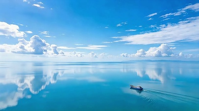 天水一色碧海行舟