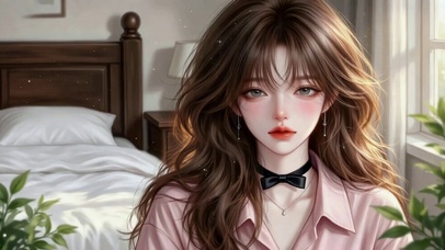 卧室阳光温柔清纯美女