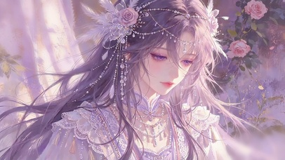 唯美粉系动漫少女