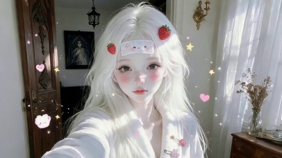 软萌居家白发少女