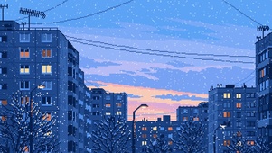 城市雪景