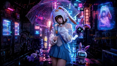 伞下的赛博兔子-赛卡卡
