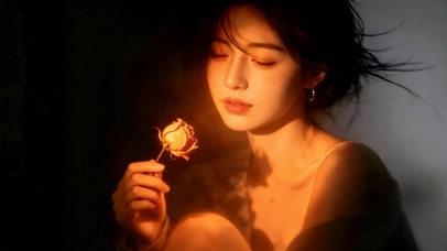 暖光玫瑰氛围感女神