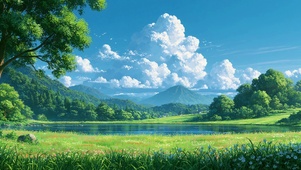 草原动漫风景