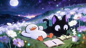 月夜花田