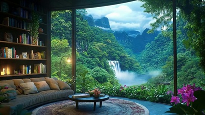 窗外绿景