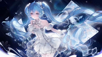 初音未来-白色礼服-冰晶星空
