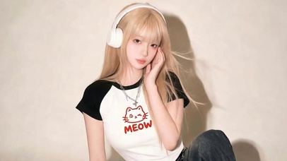 戴耳机女孩