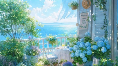 海边鲜花小屋