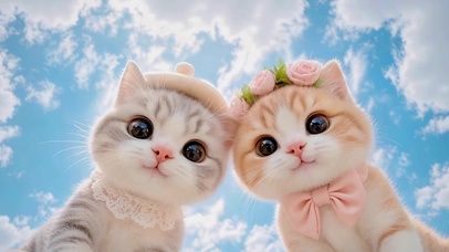 蓝天下的小猫