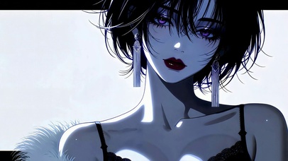 暗调酷飒短发美少女