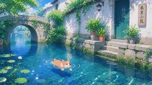 水中小狗