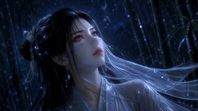古风面纱少女