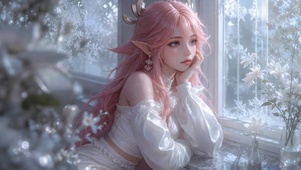 粉发精灵少女