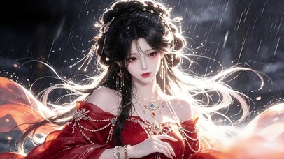 梦幻红衣古风少女