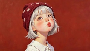 嘴巴嘟嘟的萌萌哒少女