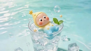水杯里的星星人