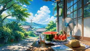 夏日的小镇