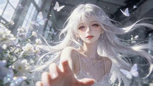 闪光银发蝴蝶美少女