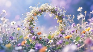 野花编织花环