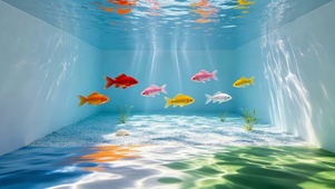 海底流光游鱼