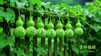 雨天篱笆葫芦