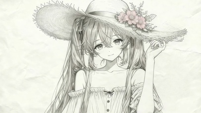 简约线稿初音