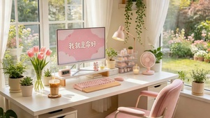 清新绿植淡雅桌面