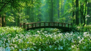 木桥花草