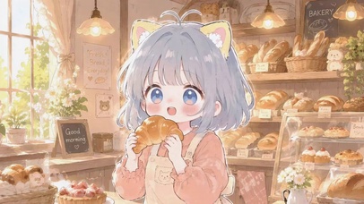 温馨面包店猫耳可爱少女