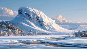 冰河之上，雪鲸如山