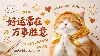 祈福橘猫好运常在