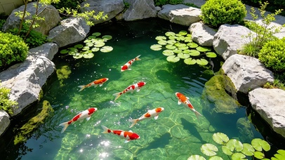 锦鲤池塘
