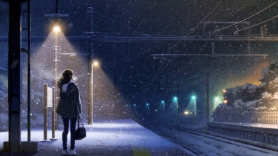 雪夜车站