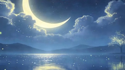 夜景星空树带鱼屏
