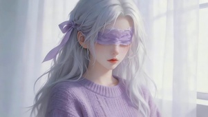 可爱清纯蒙眼女孩