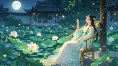 古风赏花美女壁纸
