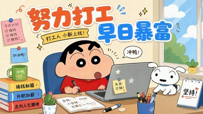 努力打工早日暴富蜡笔小新